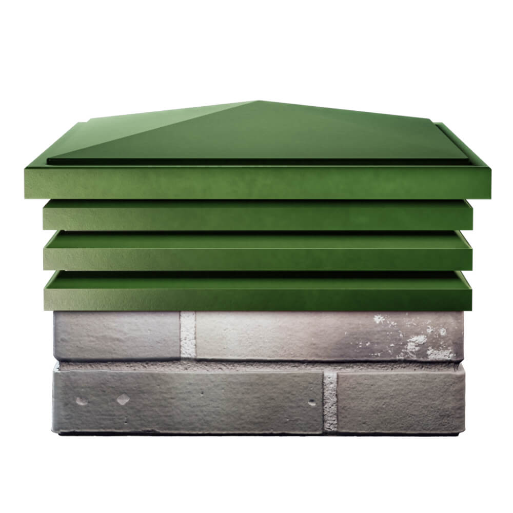 Колпак Zking Бона ХайТек Зеленый на столб 1.5х1.5 кирпича (385х385мм) Кисловодск фото