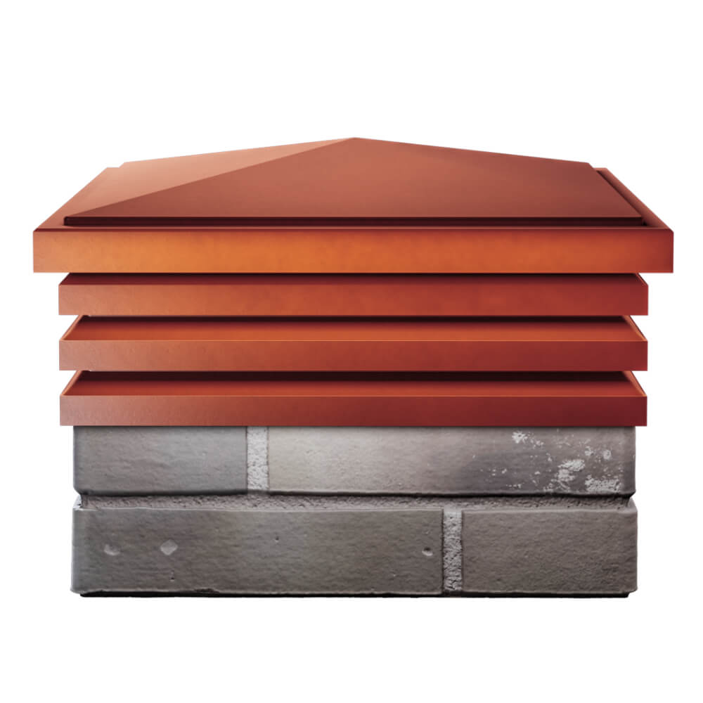 Колпак Zking Бона ХайТек Красный на столб 1.5х1.5 кирпича (385х385мм) Кисловодск фото