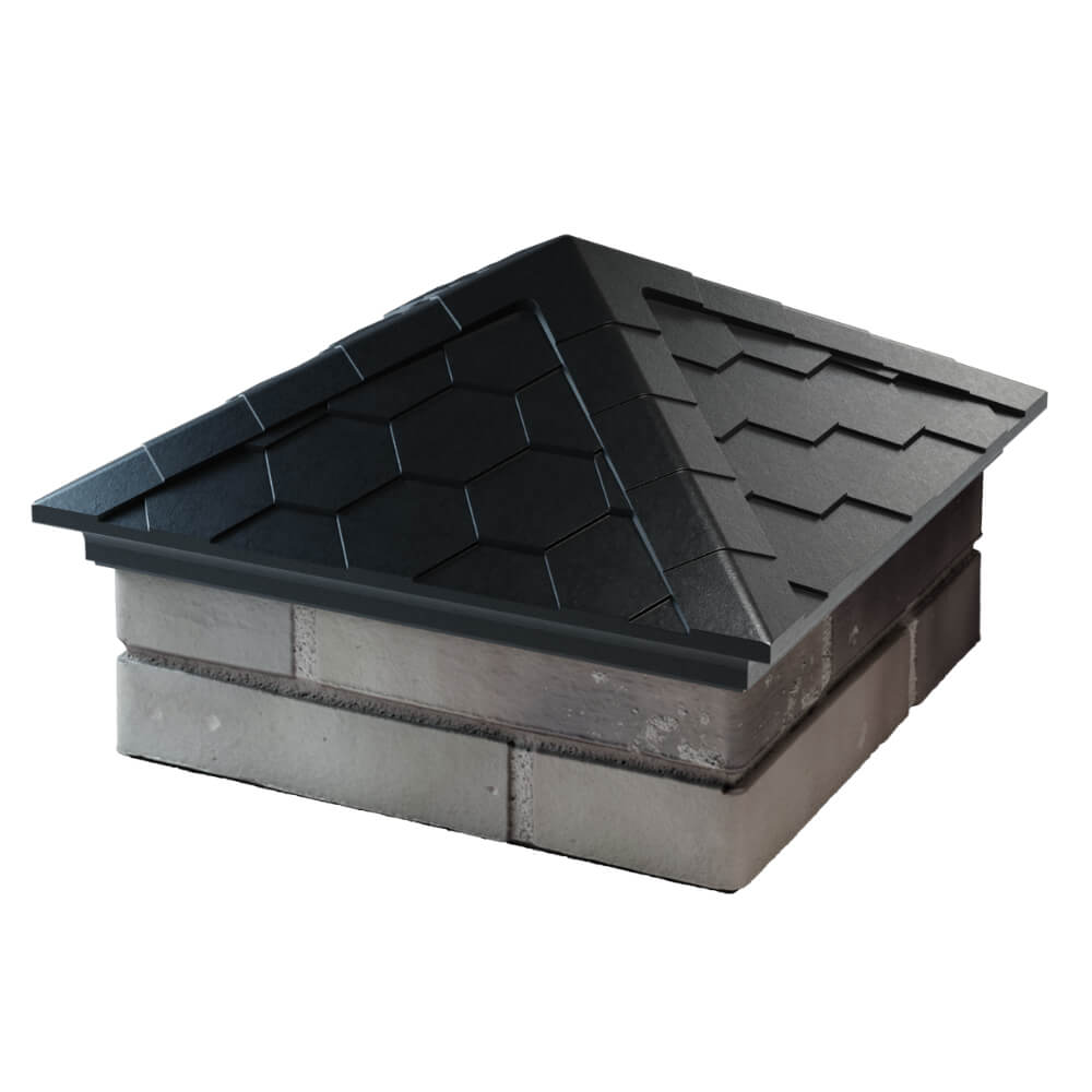 Колпак Zking Эверест Черный на столб 1.5х1.5 кирпича (390х390мм) в Кисловодске фото