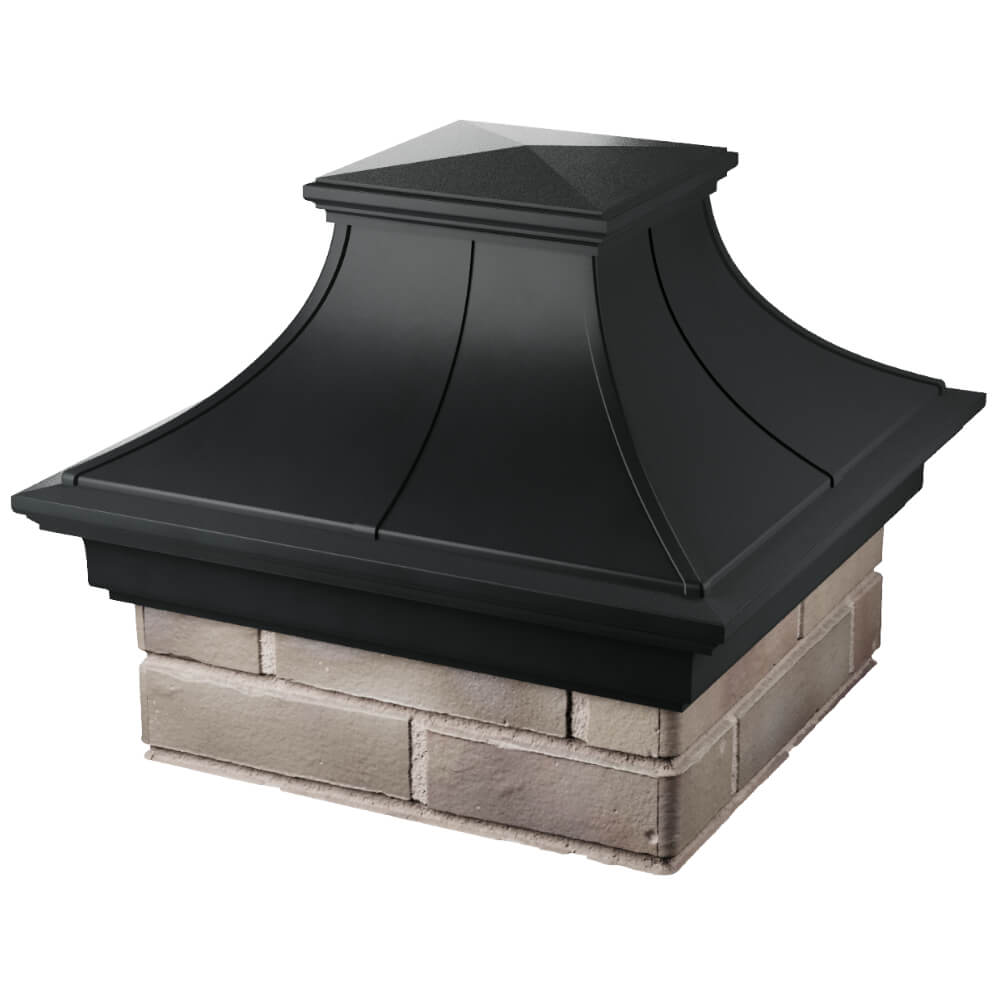 Колпак Zking Монблан Премиум Черный на столб 1.5х1.5 кирпича (385х385мм) в Кисловодске фото