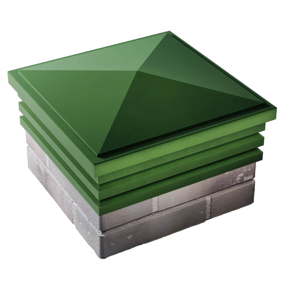 Колпак Zking Бона ХайТек Зеленый на столб 1.5х1.5 кирпича (385х385мм) в Кисловодске фото