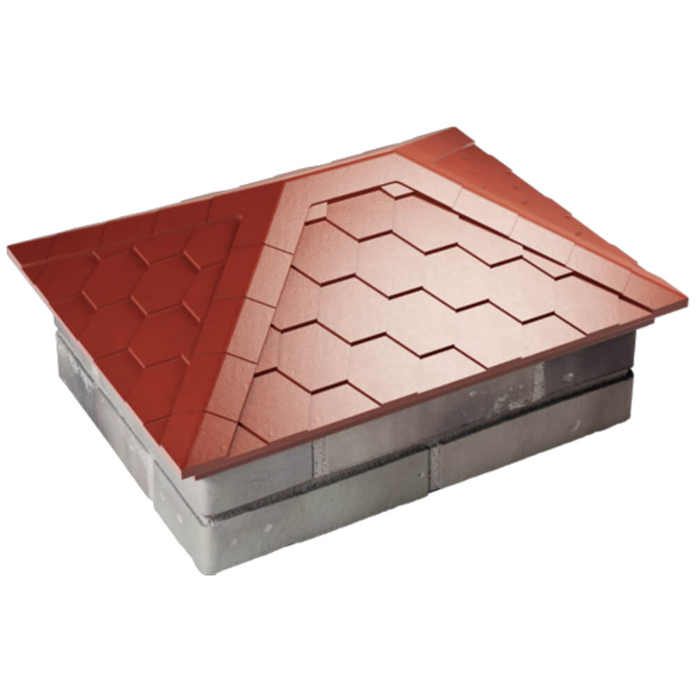 Колпак Zking Эверест Красный на столб 2х1.5 кирпича (520х390мм) Кисловодск фото