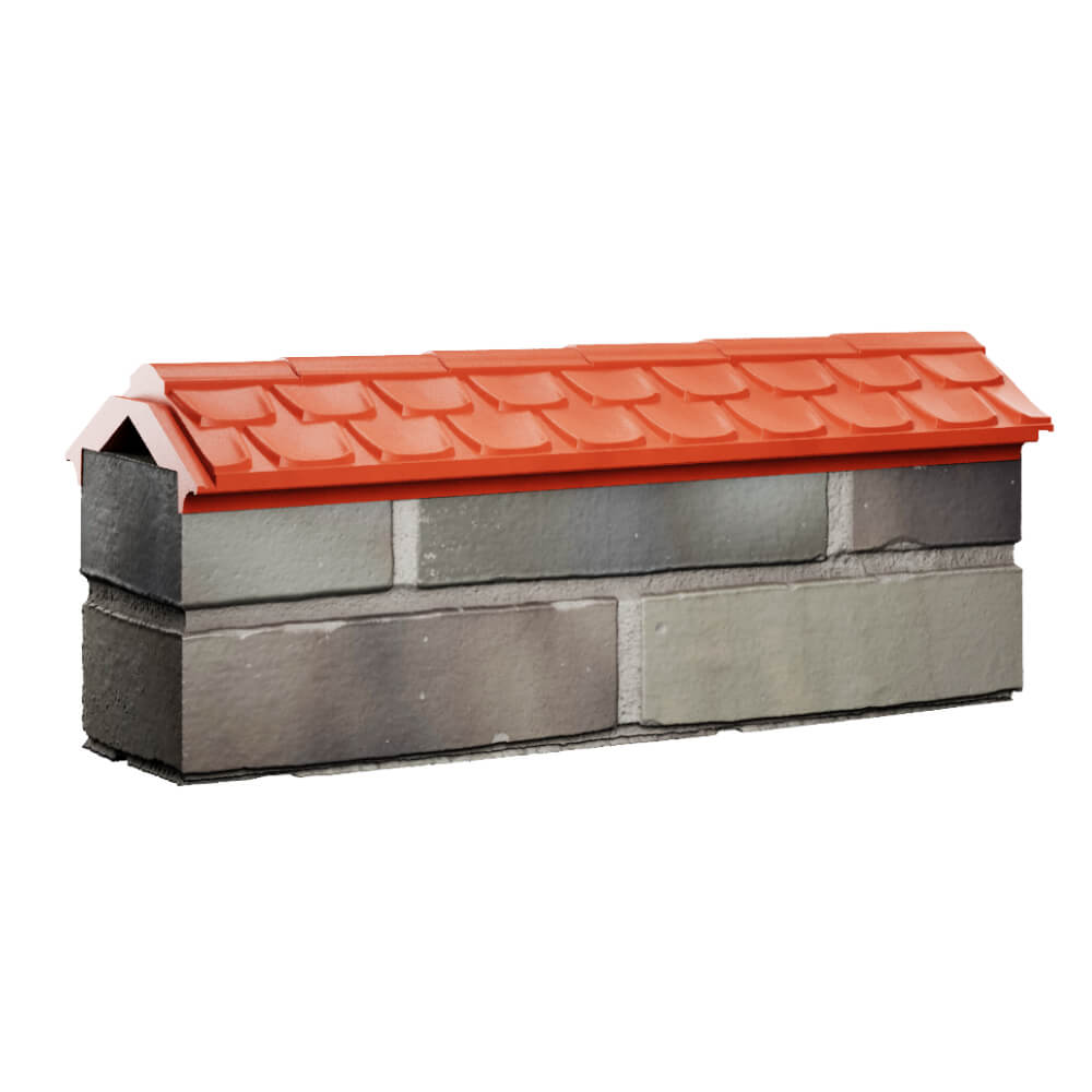 Парапет Zking Эльбрус Красный с посадкой на 0.5 кирпича (130мм) Кисловодск фото
