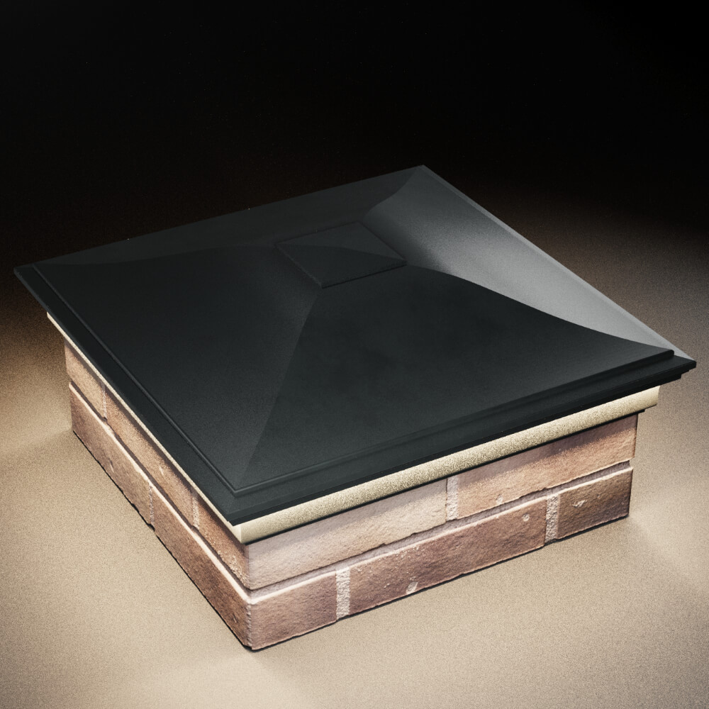 Колпак Zking Монблан Черный на столб 2х2 кирпича (515х515мм) c подсветкой в Кисловодске фото