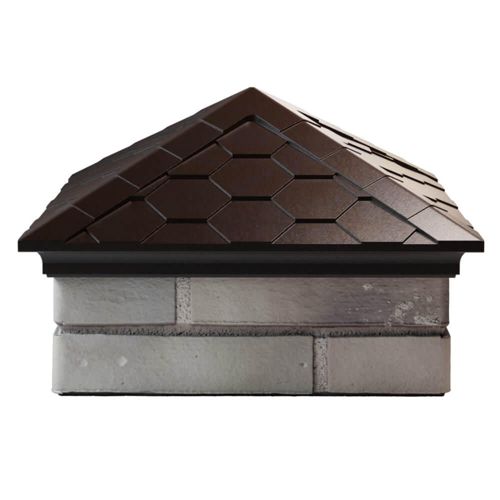 Колпак Zking Эверест Коричневый на столб 1.5х1.5 кирпича (390х390мм) Кисловодск фото