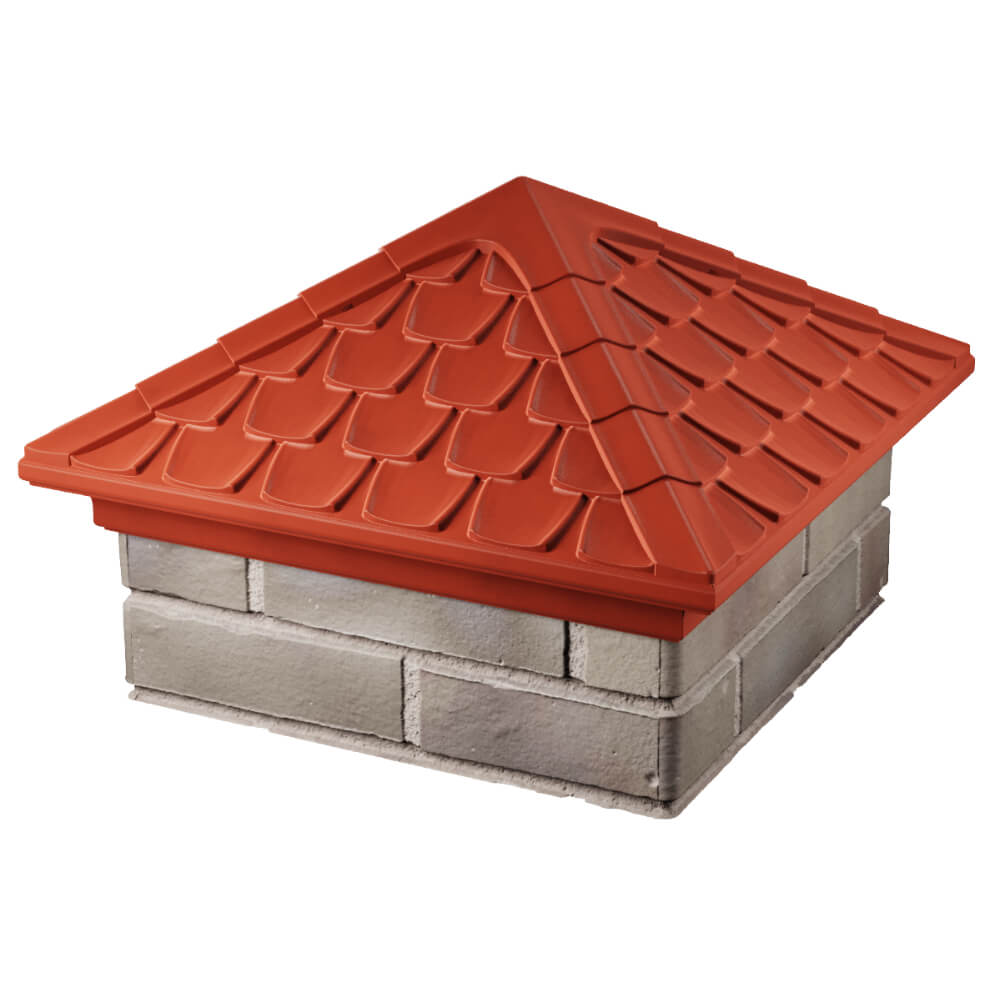 Колпак Zking Эльбрус Красный на столб 1.5х1.5 кирпича (385х385мм) в Кисловодске фото