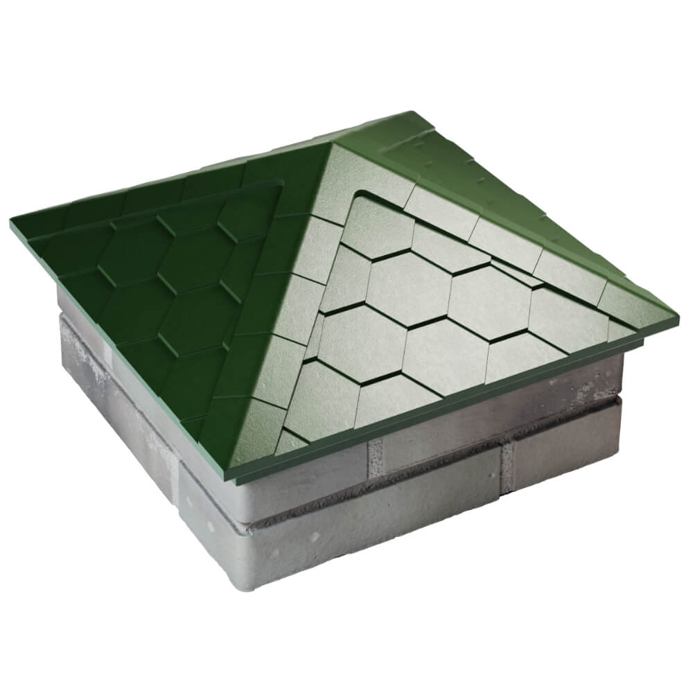 Колпак Zking Эверест Зеленый на столб 1.5х1.5 кирпича (390х390мм) в Кисловодске фото