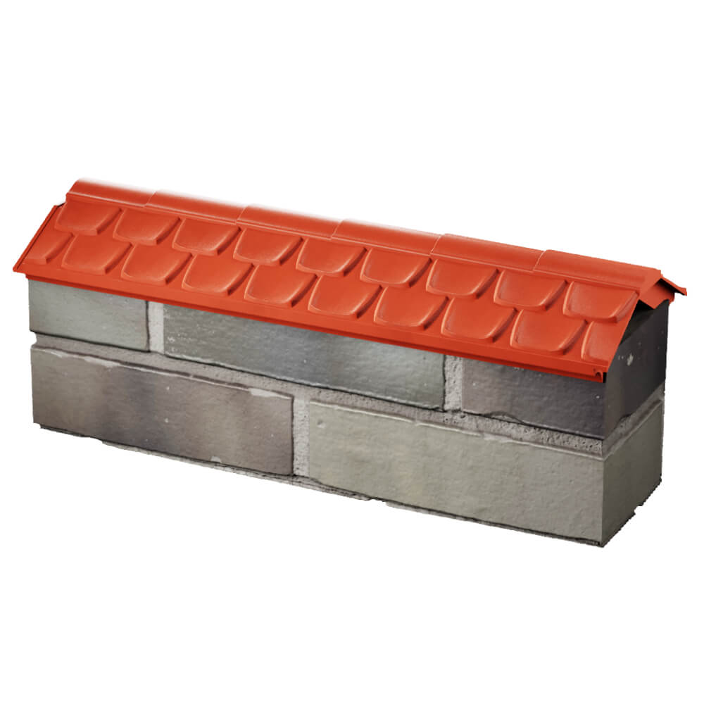 Парапет Zking Эльбрус Красный с посадкой на 0.5 кирпича (130мм) в Кисловодске фото