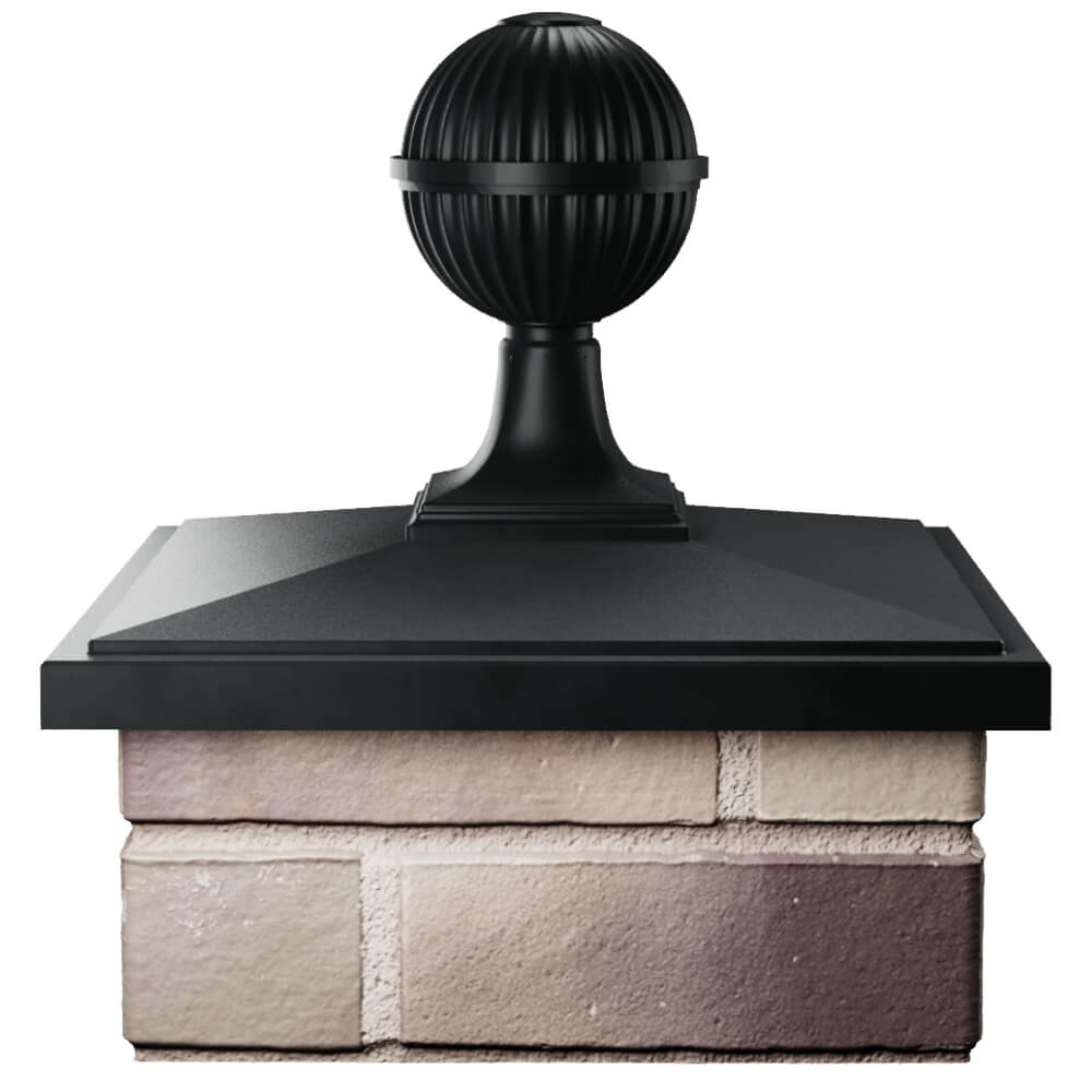 Колпак Zking БонаМоно Черный с шаром на столб 1.5х1.5 кирпича (385х385, 400х400мм) в сборе Кисловодск фото
