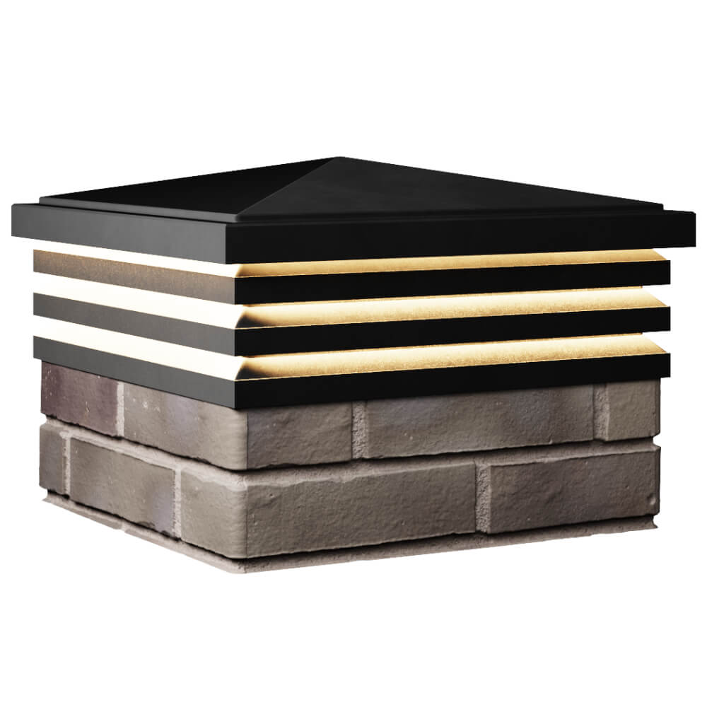 Колпак Zking Бона ХайТек Черный на столб 1.5х1.5 кирпича (385х385мм) с подсветкой в Кисловодске фото