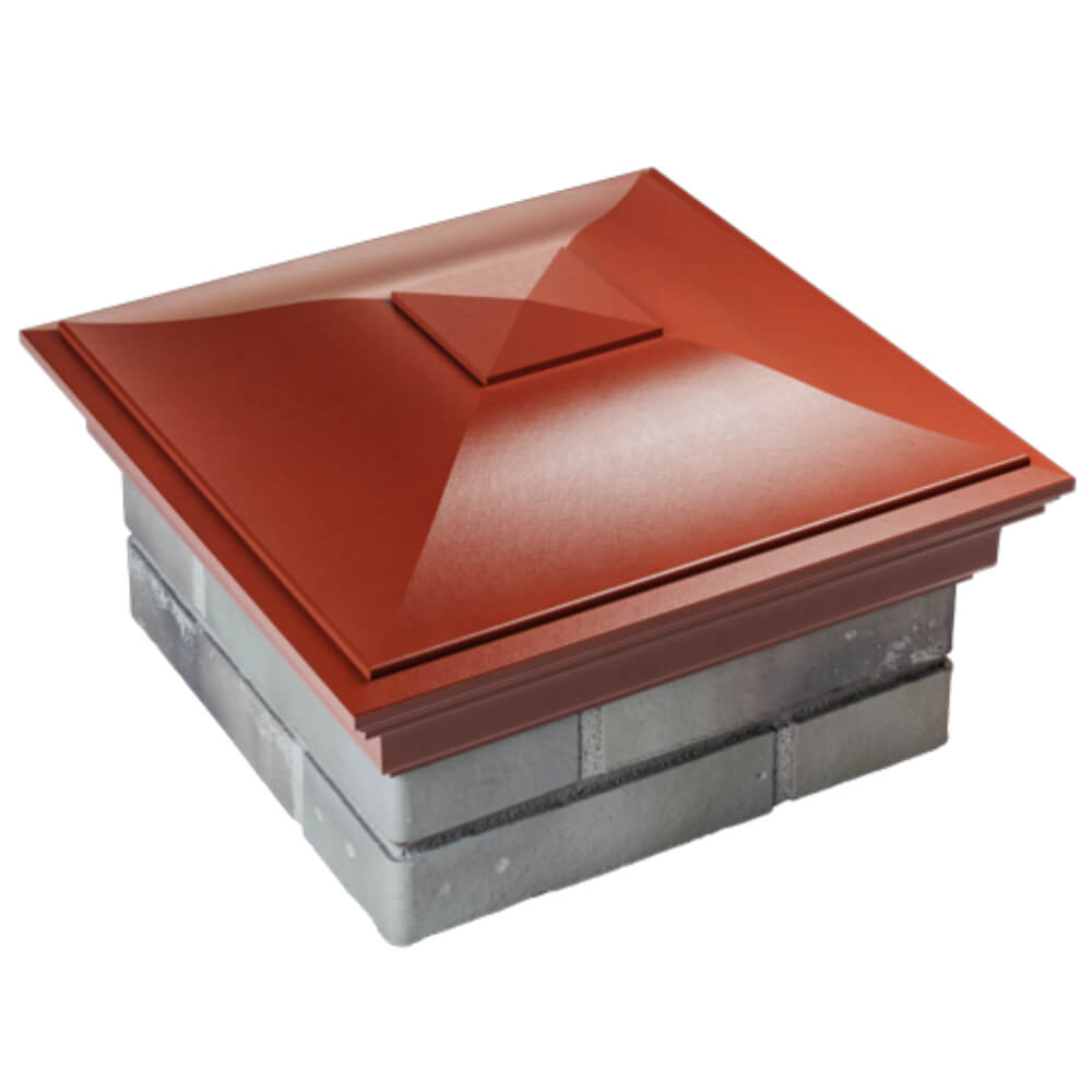 Колпак Zking Монблан Красный на столб 1.5х1.5 кирпича (385х385мм) в Кисловодске фото