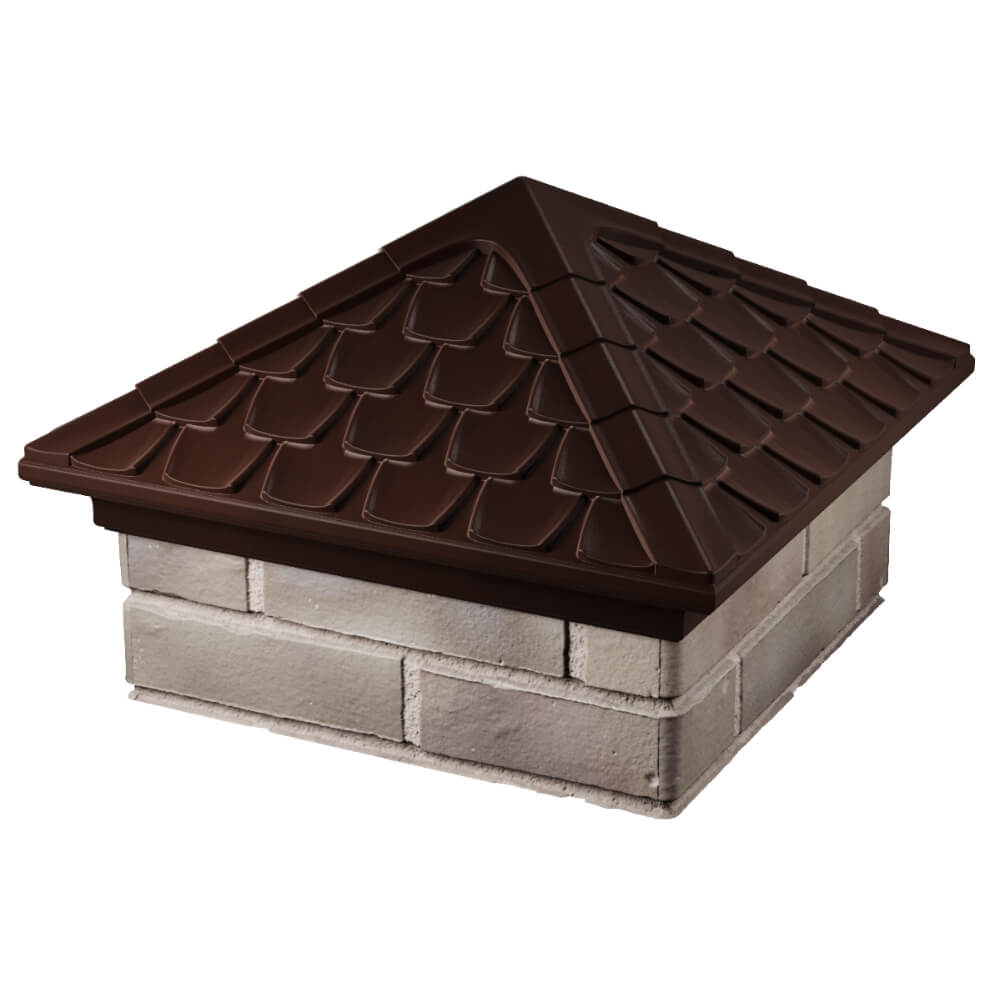 Колпак Zking Эльбрус Коричневый на столб 1.5х1.5 кирпича (385х385мм) в Кисловодске фото