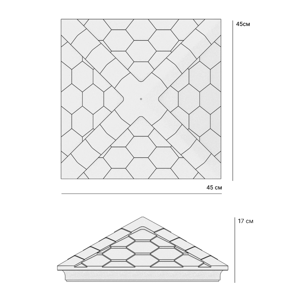 Колпак Zking Эверест Бежевый на столб 1.5х1.5 кирпича (390х390мм) в Кисловодске фото