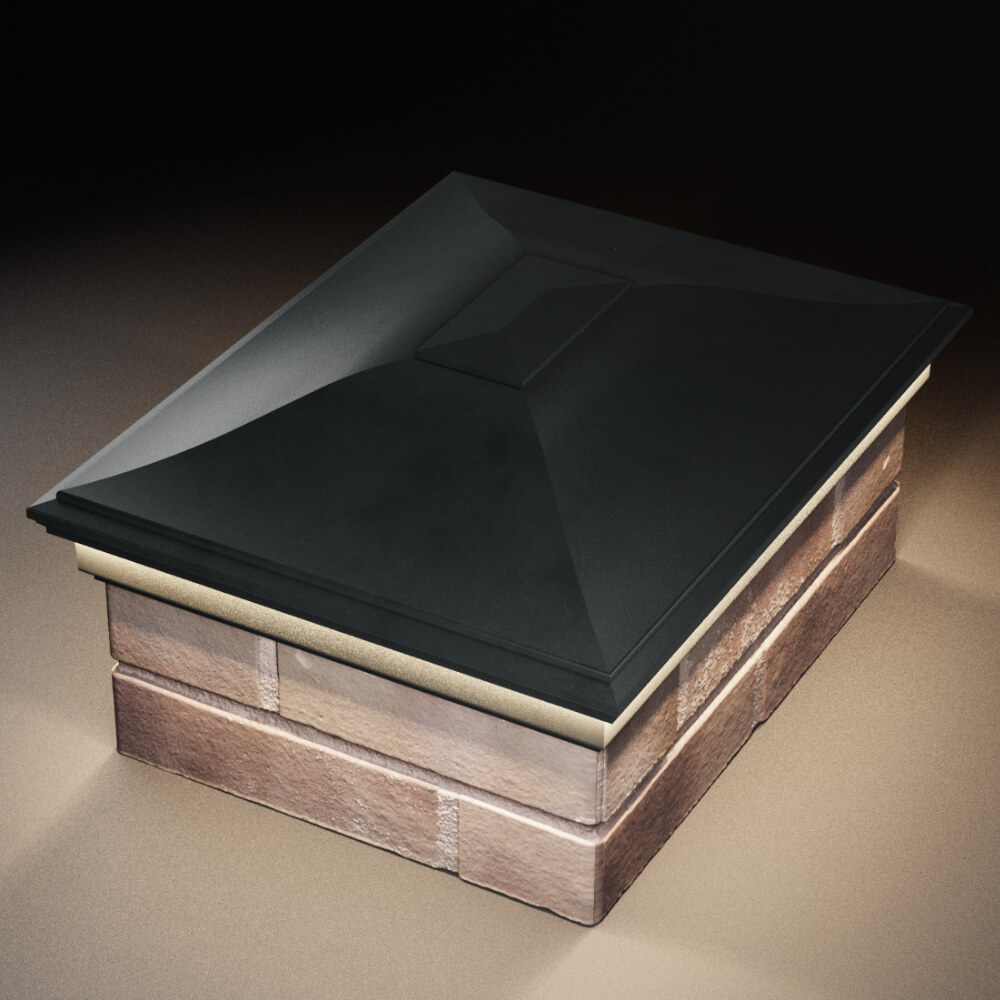 Колпак Zking Монблан Черный на столб 2х1.5 кирпича (515х385мм) c подсветкой в Кисловодске фото