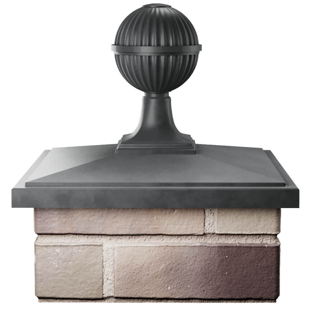 Колпак Zking БонаМоно Серый с шаром на столб 1.5х1.5 кирпича (385х385, 400х400мм) в сборе Кисловодск фото