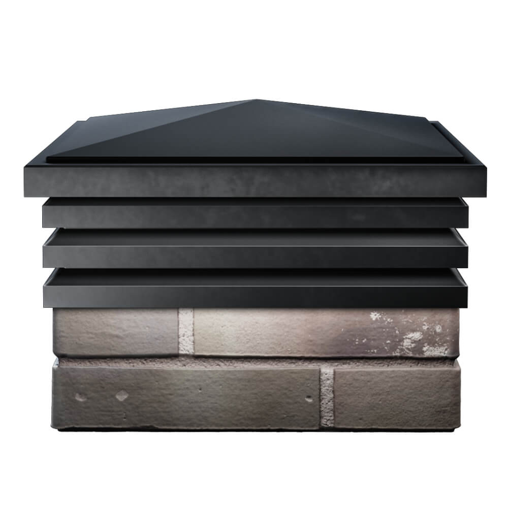 Колпак Zking Бона ХайТек Черный на столб 1.5х1.5 кирпича (385х385мм) Кисловодск фото