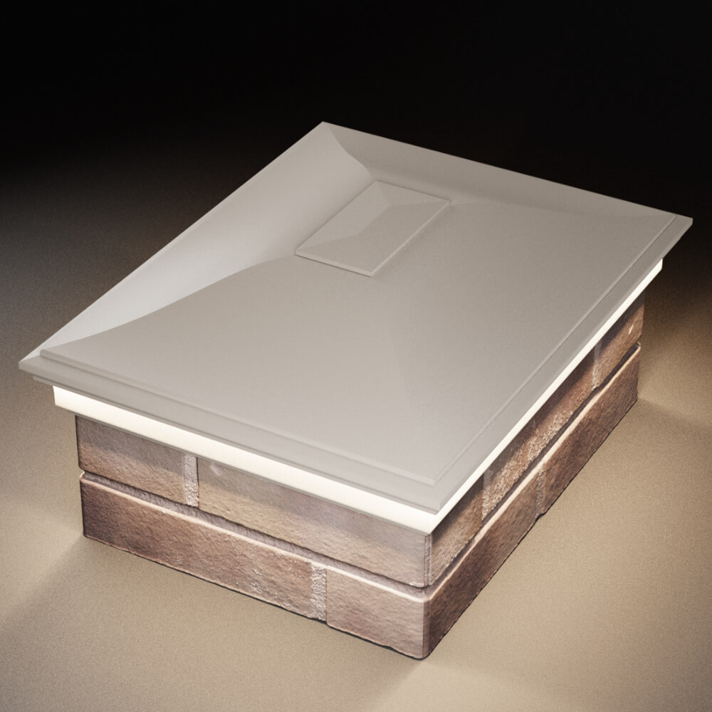 Колпак Zking Монблан Бежевый на столб 2х1.5 кирпича (515х385мм) c подсветкой в Кисловодске фото