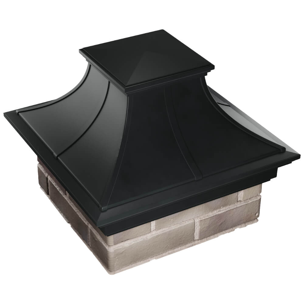 Колпак Zking Монблан Премиум Черный на столб 1.5х1.5 кирпича (385х385мм) в Кисловодске фото