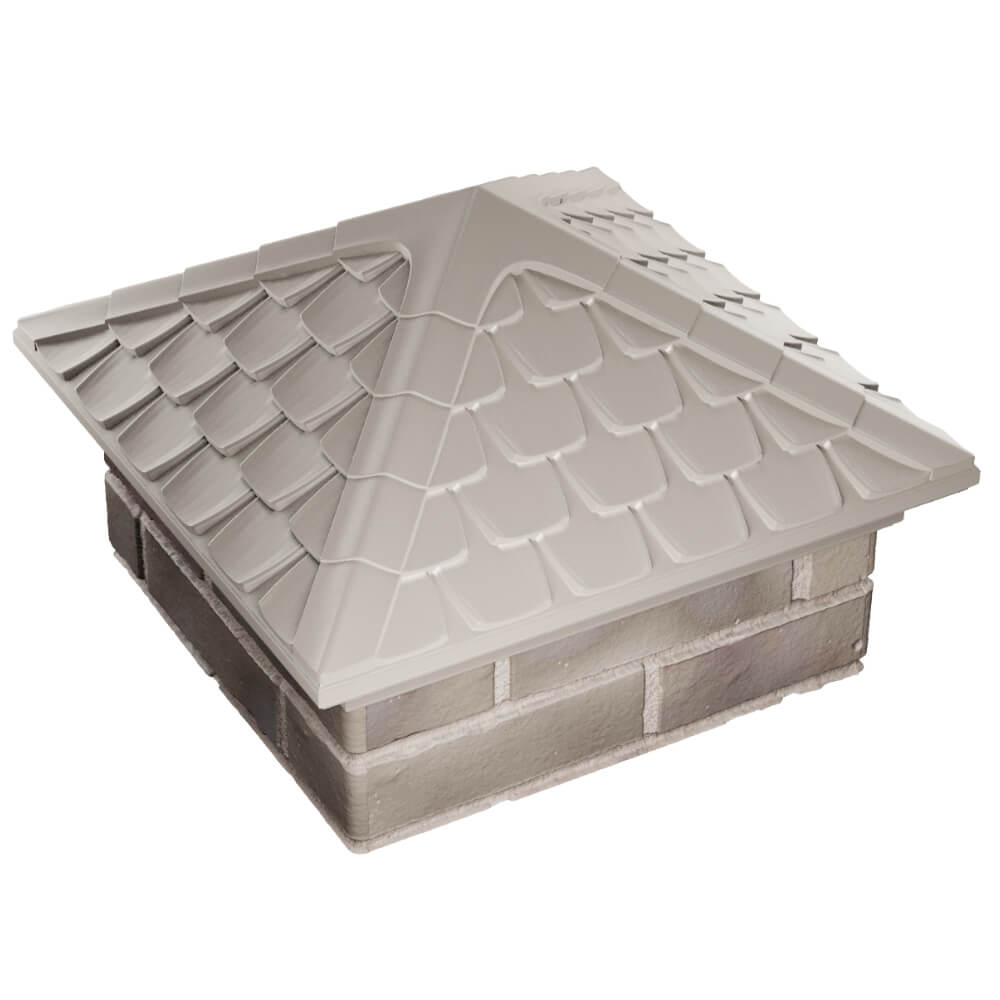 Колпак Zking Эльбрус Бежевый на столб 1.5х1.5 кирпича (385х385мм) в Кисловодске фото