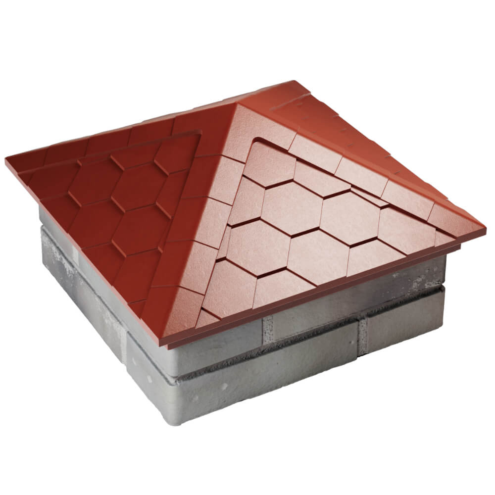 Колпак Zking Эверест Красный на столб 1.5х1.5 кирпича (390х390мм) в Кисловодске фото