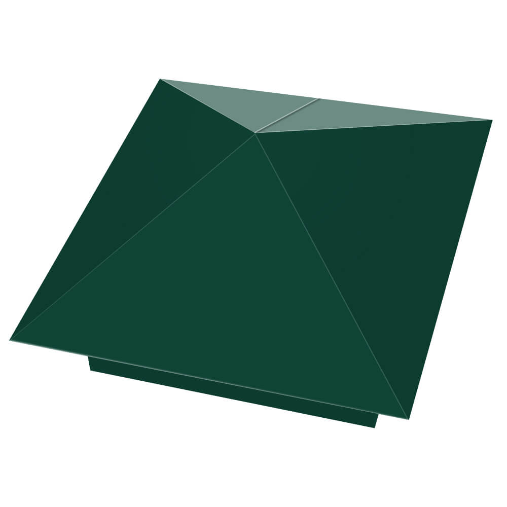 Колпак металлический 390х390мм RAL6005 Зеленый Мох заборный Кисловодск фото