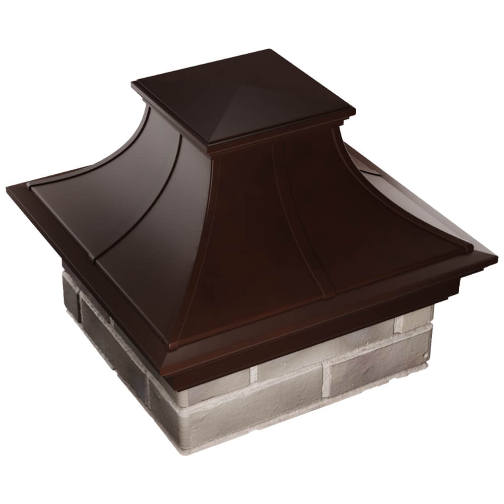Колпак Zking Монблан Премиум Коричневый на столб 1.5х1.5 кирпича (385х385мм) в Кисловодске фото