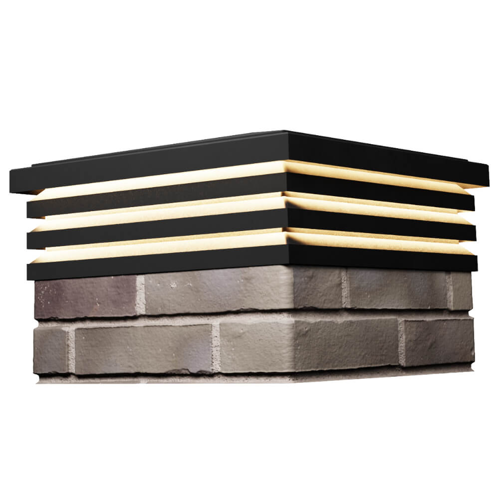 Колпак Zking Бона ХайТек Черный на столб 1.5х1.5 кирпича (385х385мм) с подсветкой в Кисловодске фото