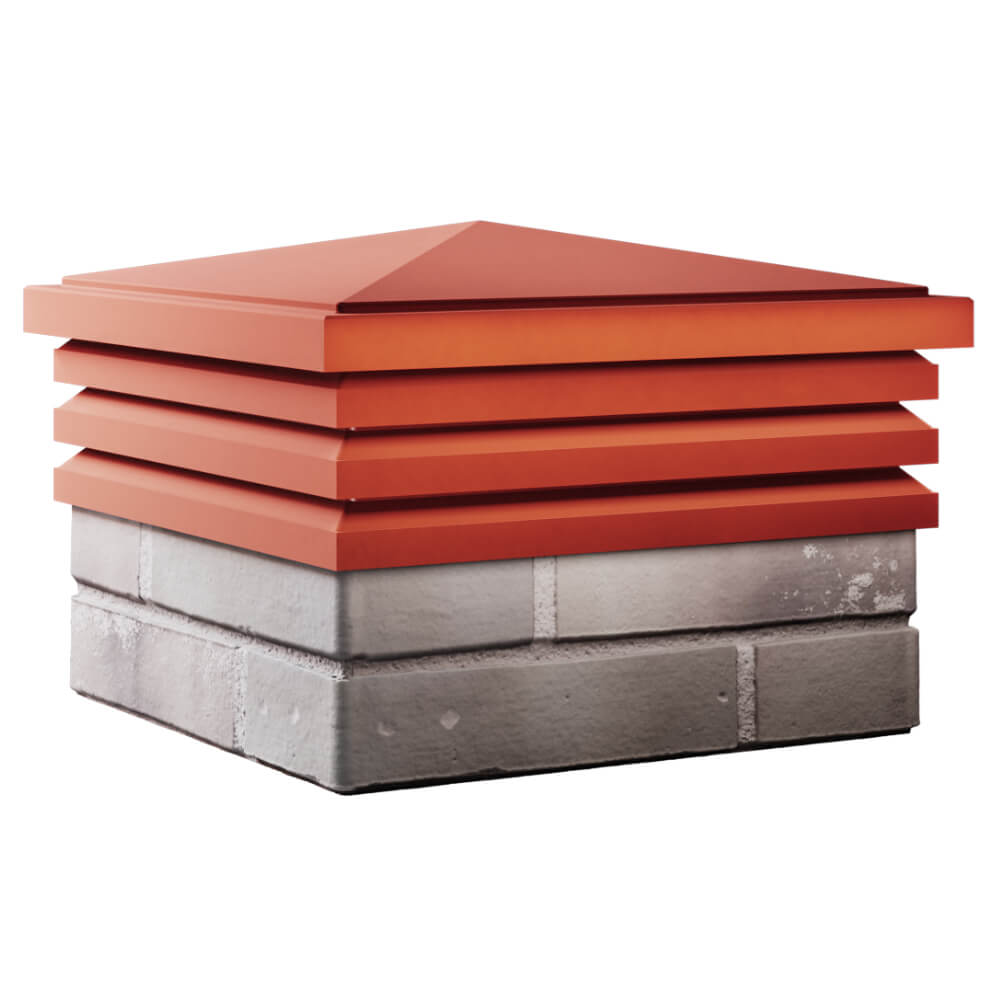 Колпак Zking Бона ХайТек Красный на столб 1.5х1.5 кирпича (385х385мм) в Кисловодске фото