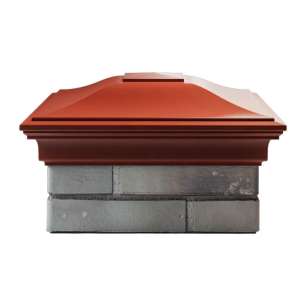 Колпак Zking Монблан Красный на столб 1.5х1.5 еврокирпича 0.7НФ (355х355мм) Кисловодск фото