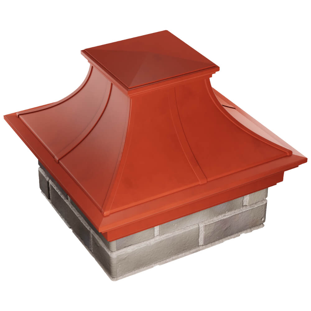 Колпак Zking Монблан Премиум Красный на столб 1.5х1.5 кирпича (385х385мм) в Кисловодске фото