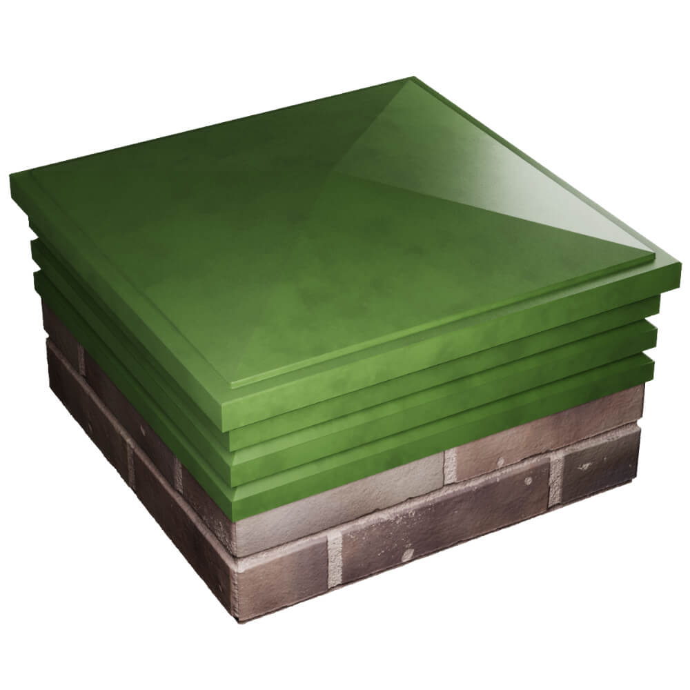 Колпак Zking Бона ХайТек Зеленый на столб 2х2 кирпича (513х513мм) в Кисловодске фото