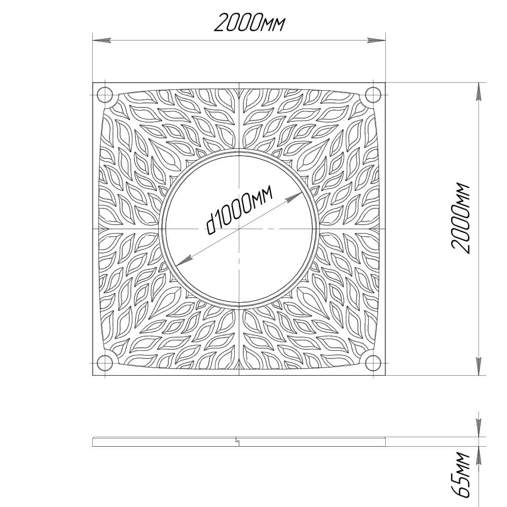 Приствольная решетка для дерева ZKING CRUST 2х2м Черная в Кисловодске фото