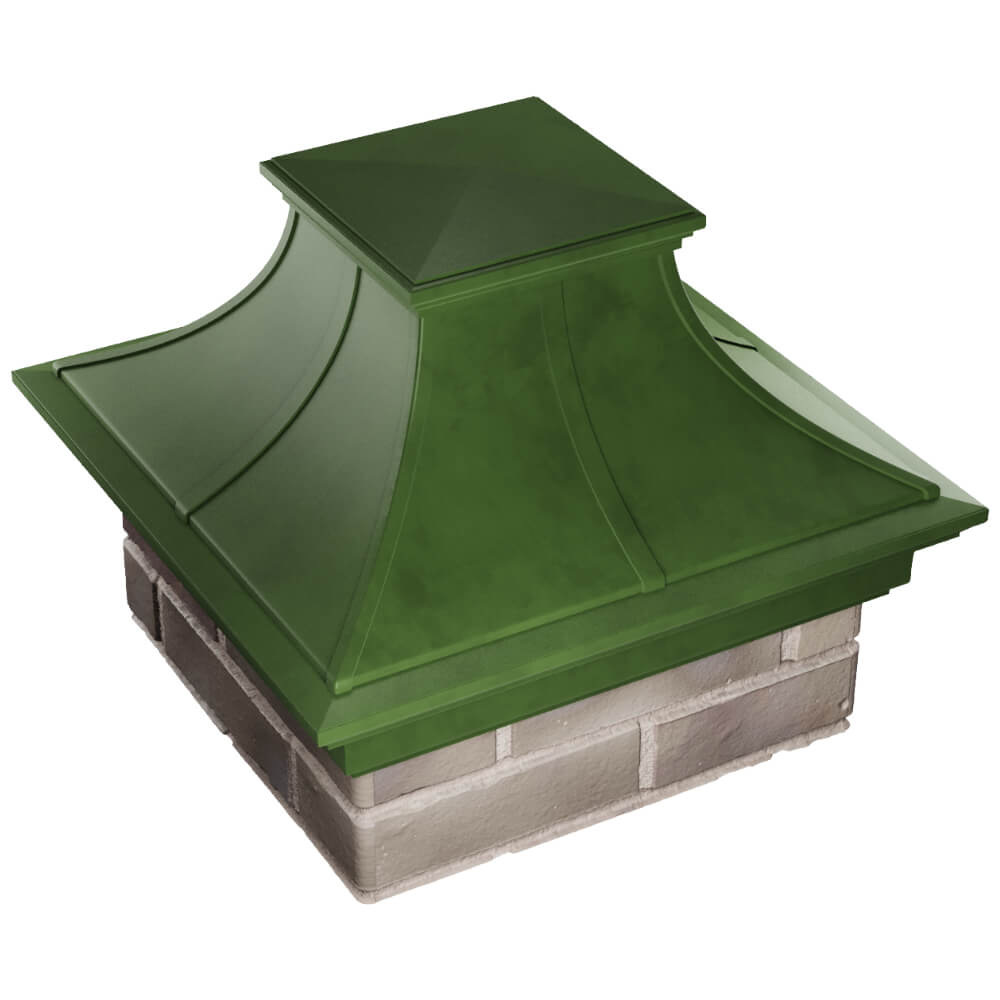 Колпак Zking Монблан Премиум Зеленый на столб 1.5х1.5 кирпича (385х385мм) в Кисловодске фото