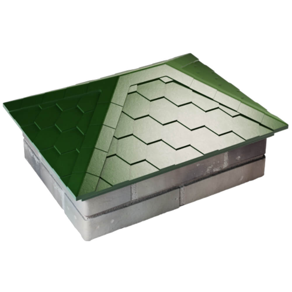 Колпак Zking Эверест Зеленый на столб 2х1.5 кирпича (520х390мм) Кисловодск фото