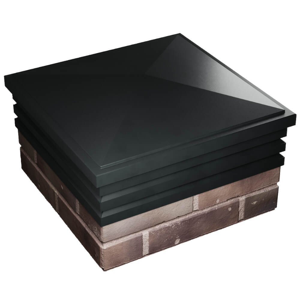 Колпак Zking Бона ХайТек Черный на столб 2х2 кирпича (513х513мм) в Кисловодске фото