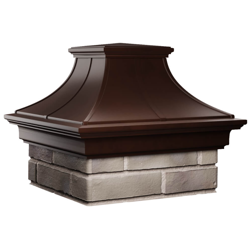 Колпак Zking Монблан Премиум Коричневый на столб 1.5х1.5 кирпича (385х385мм) в Кисловодске фото