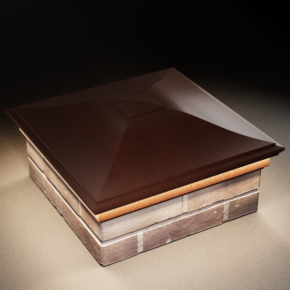 Колпак Zking Монблан Коричневый на столб 2х2 кирпича (515х515мм) c подсветкой в Кисловодске фото