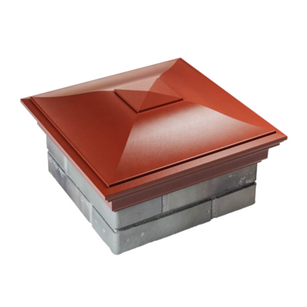 Колпак Zking Монблан Красный на столб 1.5х1.5 еврокирпича 0.7НФ (355х355мм) в Кисловодске фото