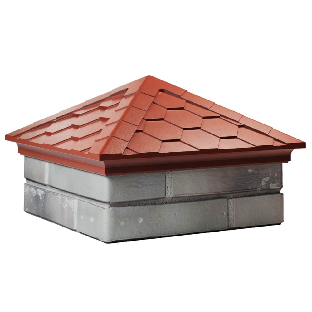 Колпак Zking Эверест Красный на столб 1.5х1.5 кирпича (390х390мм) в Кисловодске фото