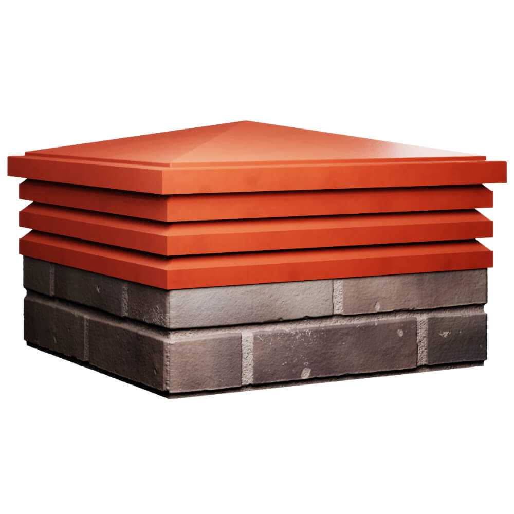 Колпак Zking Бона ХайТек Красный на столб 2х2 кирпича (513х513мм) в Кисловодске фото