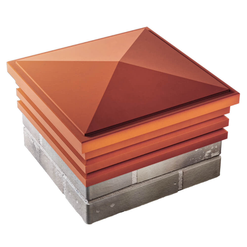 Колпак Zking Бона ХайТек Красный на столб 1.5х1.5 кирпича (385х385мм) в Кисловодске фото