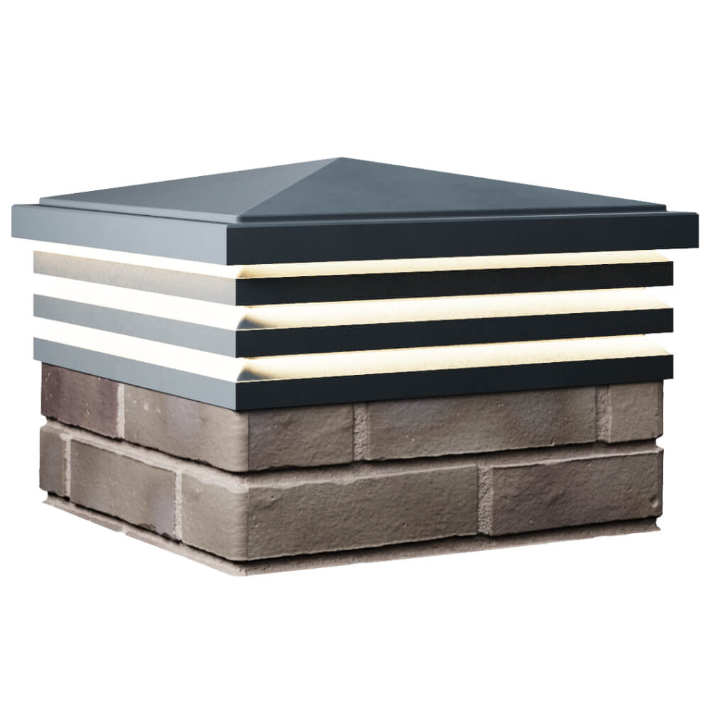 Колпак Zking Бона ХайТек Серый на столб 1.5х1.5 кирпича (385х385мм) с подсветкой в Кисловодске фото