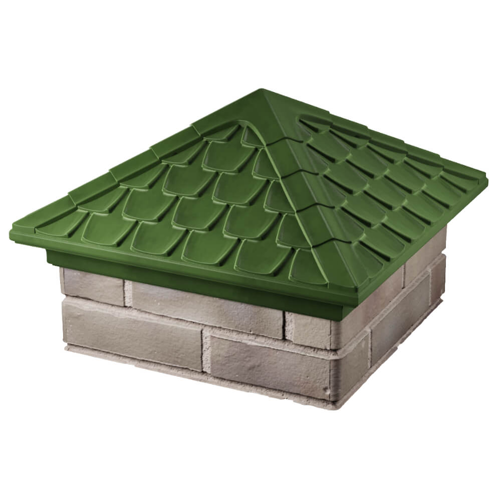 Колпак Zking Эльбрус Зеленый на столб 1.5х1.5 кирпича (385х385мм) в Кисловодске фото