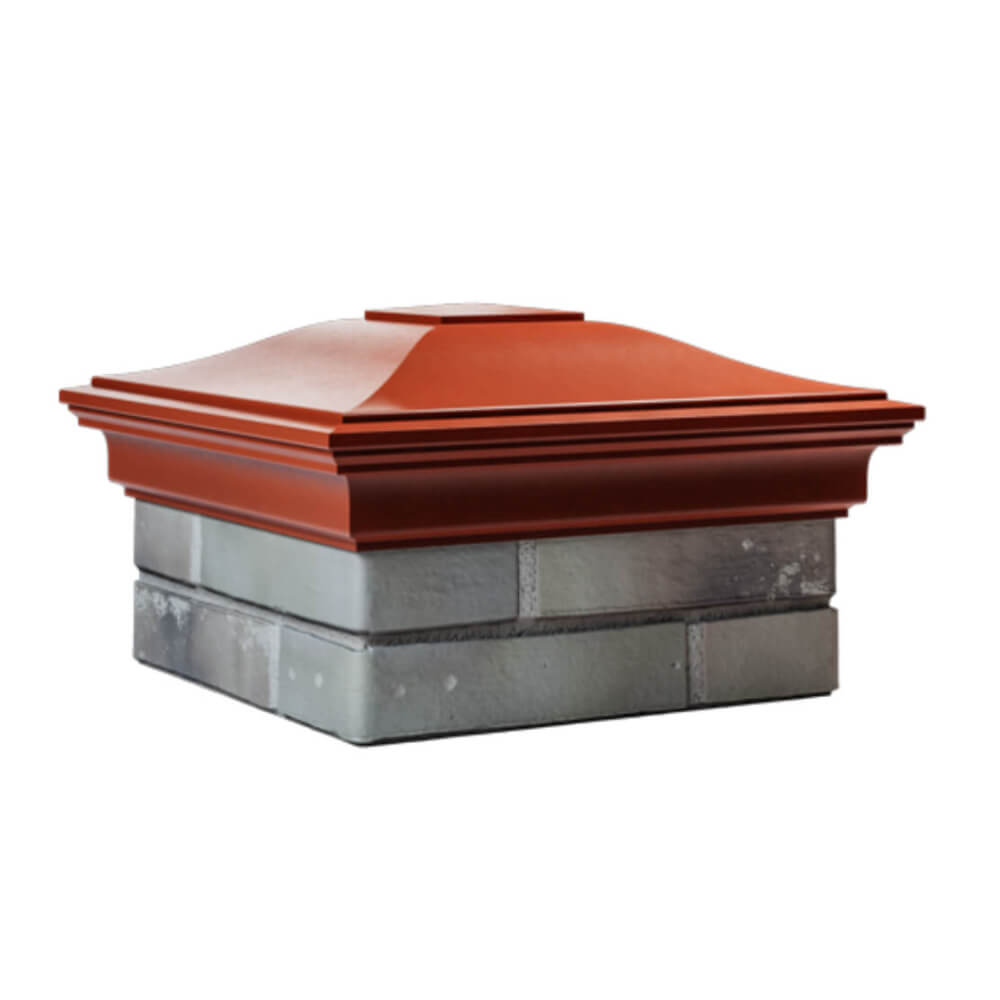 Колпак Zking Монблан Красный на столб 1.5х1.5 еврокирпича 0.7НФ (355х355мм) в Кисловодске фото