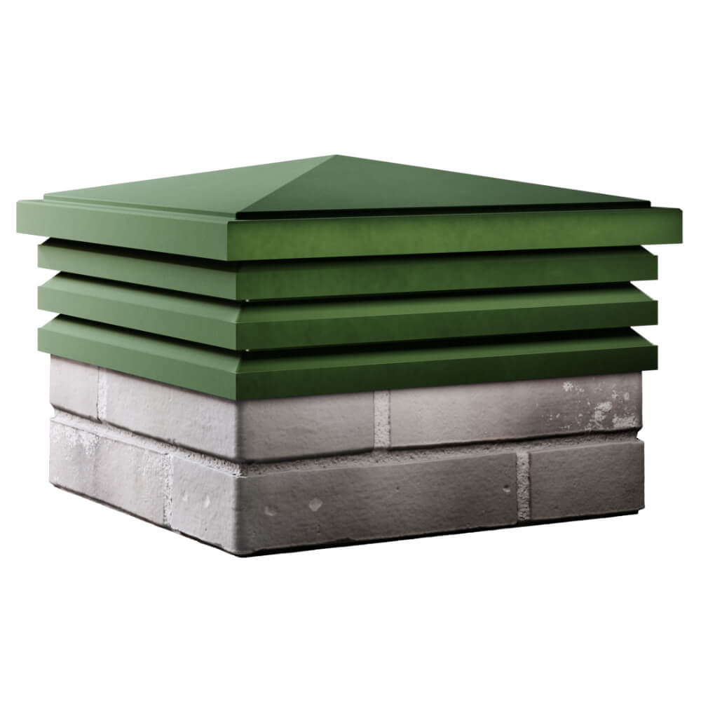 Колпак Zking Бона ХайТек Зеленый на столб 1.5х1.5 кирпича (385х385мм) в Кисловодске фото