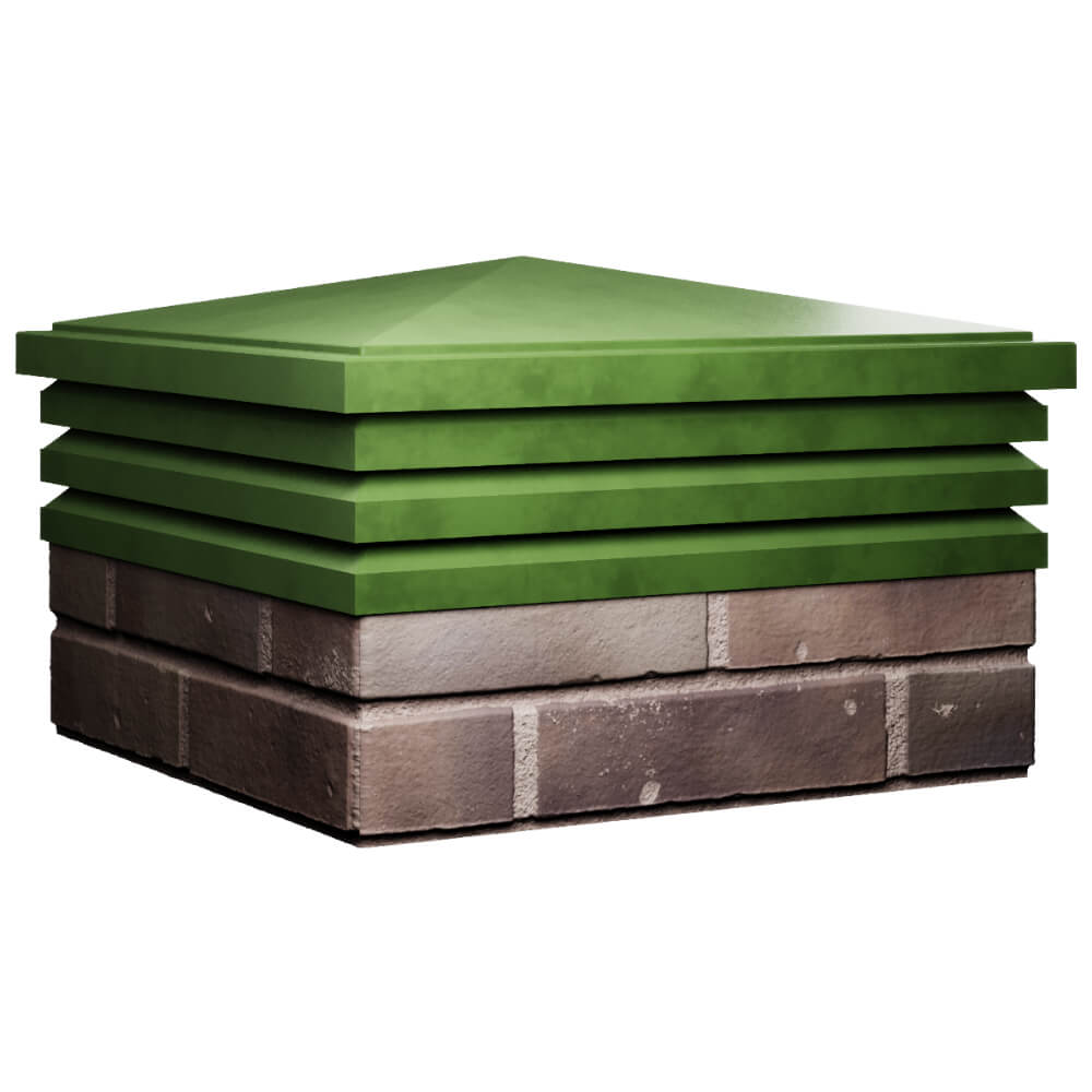 Колпак Zking Бона ХайТек Зеленый на столб 2х2 кирпича (513х513мм) в Кисловодске фото