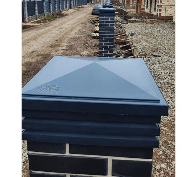 Колпак Zking Бона ХайТек Серый на столб 1.5х1.5 кирпича (385х385мм) в Кисловодске фото