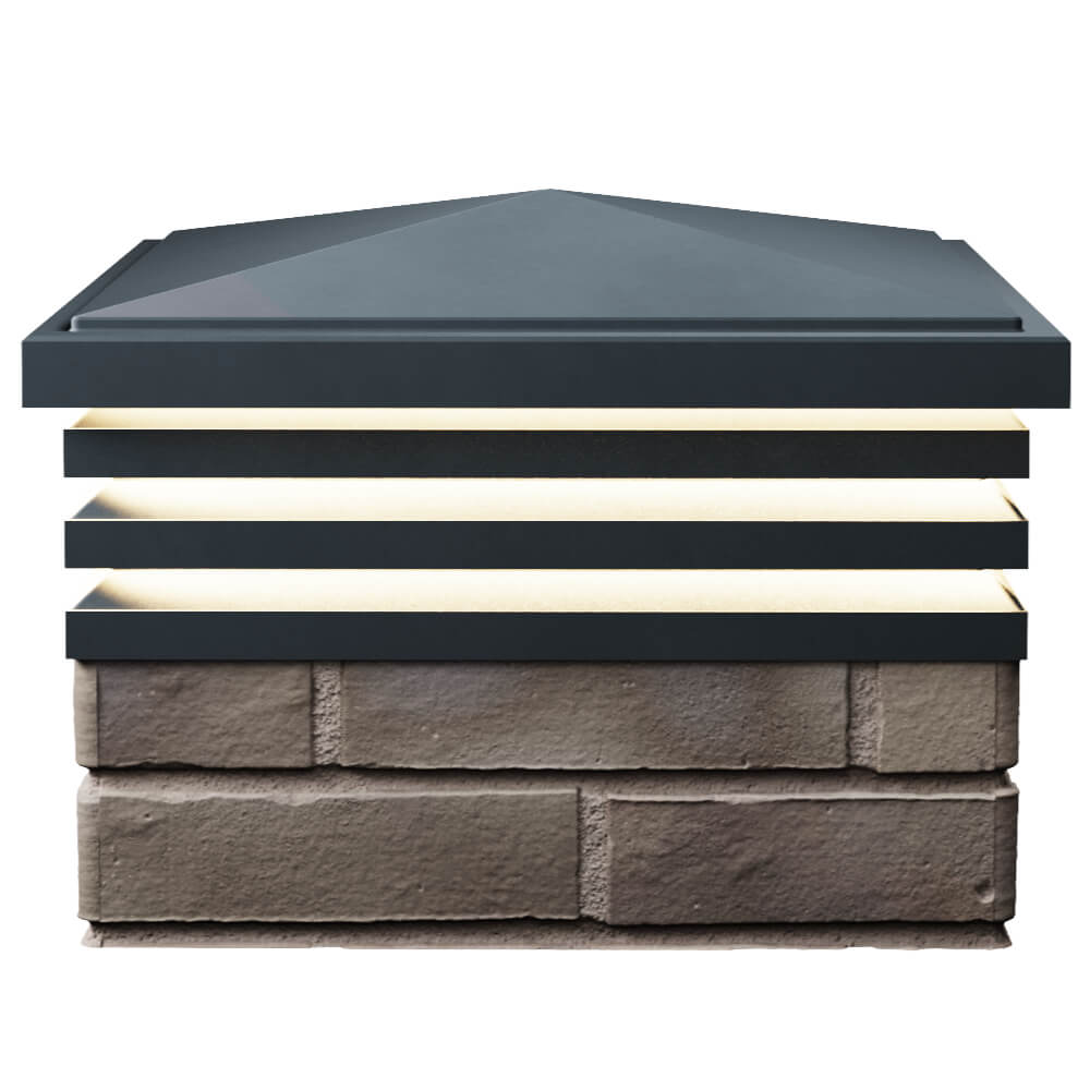 Колпак Zking Бона ХайТек Серый на столб 1.5х1.5 кирпича (385х385мм) с подсветкой в Кисловодске фото