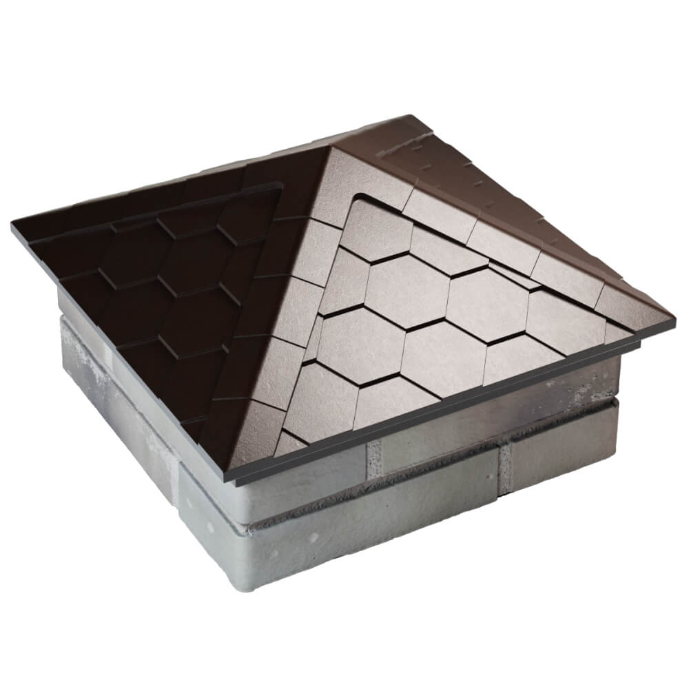 Колпак Zking Эверест Коричневый на столб 1.5х1.5 кирпича (390х390мм) в Кисловодске фото