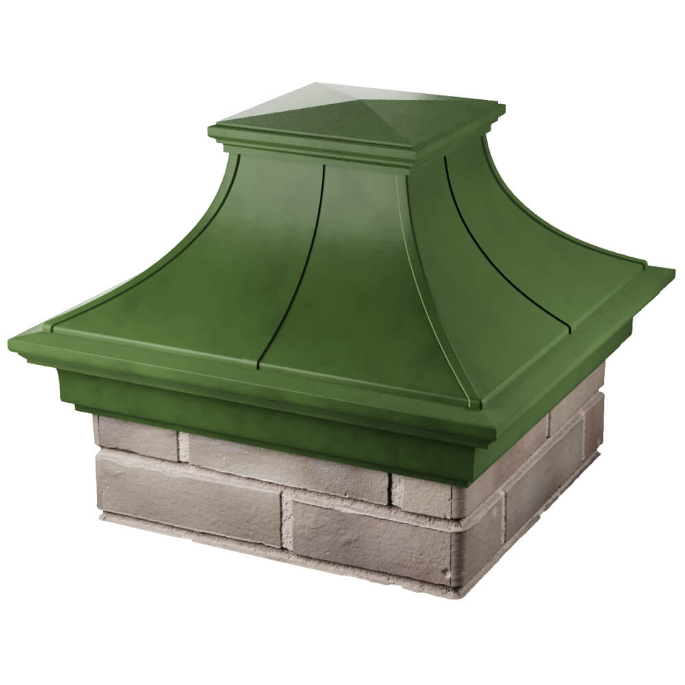 Колпак Zking Монблан Премиум Зеленый на столб 1.5х1.5 кирпича (385х385мм) в Кисловодске фото